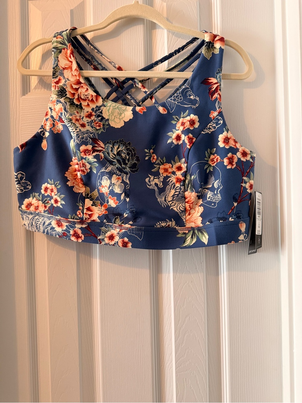 torrid Blue Floral Crisscross Sports Bra